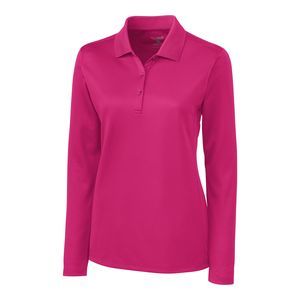NWT Clique Ribbon Pink Ice Pique Long Sleeve Tech Polo